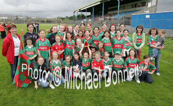 Group of  Davitts supporters from Ballindine and Irishtown supporting Mayo in the Connacht Ladies Football TG4 Senior Championship final in Tuam. Photo:  Michael Donnelly