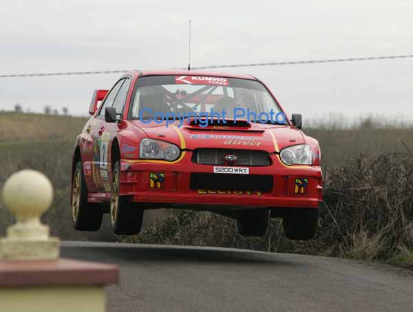 Patrick Elliott and David Moynihan Cavan in their Impreza WRC S9 in action on stage 1 of the TF Royal Hotel and Theatre Mayo Stages Rally 2005