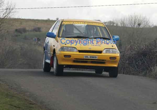 Tadhg  and Shane Buckley Ballyhaunis in class 1 in a Swift on stage 1 of the TF Royal Hotel and Theatre Mayo Stages Rally 2005. Photo Michael Donnelly
 

