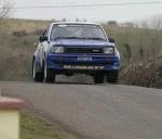 Bernard McGinley  Donegal and Raymond Scott,  in a Starlet in class 11 on stage 1 of the TF Royal Hotel and Theatre Mayo Stages Rally 2005. Photo Michael Donnelly
 