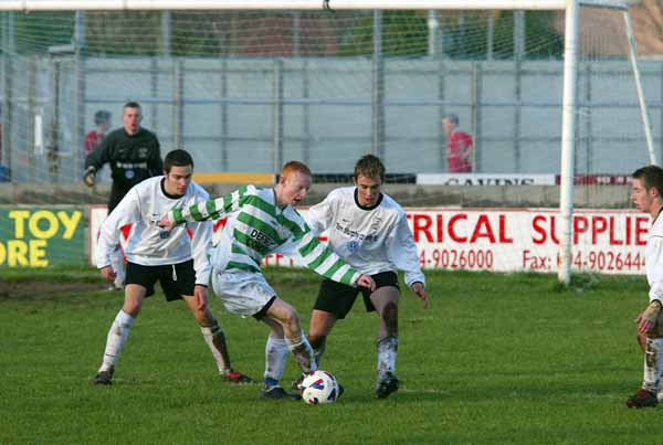 Ronan O'Boyle is blocked out
Photo Michael Donnelly