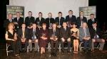 Recipients and representatives of the monthly winners of the Connacht Sportswriters monthly awards pictured at the Connacht Sportswriters Presentation  Dinner in the TF Royal Hotel and Theatre Castlebar, front from left: Nancy Heaney on behalf of David Heaney; Kerril Wade Galway (September); Tommy Moran President GAA Connacht Council; Peggy and Danny McDonald on behalf of Ciaran Mc Donald, Mayo (July and overall winner); Pat Jennings TF Royal Hotel and Theatre (sponsor); Annette Clarke  Galway (October); George Mortimer on behalf on his grandson  Trevor Mortimer, Mayo (August); and John Prenty Secretary Connacht Council; at back: Michael Meehan Snr for Michael Meehan Galway(March); Val Heaney, for David Heaney (Mayo); Austin OMalley Mayo (February); Padraic Joyce Galway (April); Paul Severs, Sligo (January); Shane Curran  Roscommon  (May); Joe Rabbitte  Galway Hurling (November); Enda Devenney, Ballina Stephenites, (December) and Michael McDonnell PRO GAA Connacht Council. Photo Michael Donnelly  