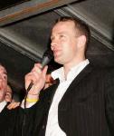 David Brady addresses the crowd at the Homecoming celebrations in James Stephens Park, Ballina. Photo Michael Donnelly