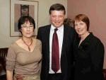 Mary Brogan Secretary Ballina Stephenites  pictured with John and Geraldine O'Mahony at the Ballina Stephenites Victory Celebration dinner in The Downhill House Hotel, Photo Michael  Donnelly