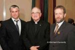 Hugh Ruane and Fr Sean Killeen PP Ballycastle pictured with Sean Kelly President GAA at the Ballina Stephenites Victory Celebration dinner in The Downhill House Hotel, Ballina. Photo: Michael Donnelly