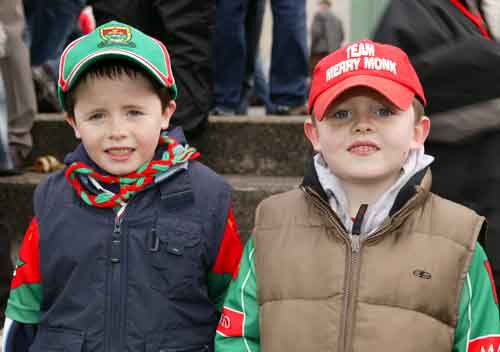 Karl and Keith Harney, Ballina, pictured at the Mayo v Donegal Allianz National League Football match in James Stephens Park Ballina. Photo Michael Donnelly. 