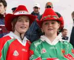 Nadine Hughes and Megan Quinn, Castlebar, pictured at the Mayo v Donegal Allianz National League Football match in James Stephens Park Ballina. Photo Michael Donnelly. 