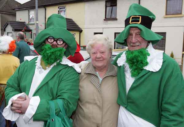 Philip Redmond, Mary King and Terry O'Donoghue pictured in McHale Rd at the Castlebar St Patrick's Day Parade. Photo Michael Donnelly