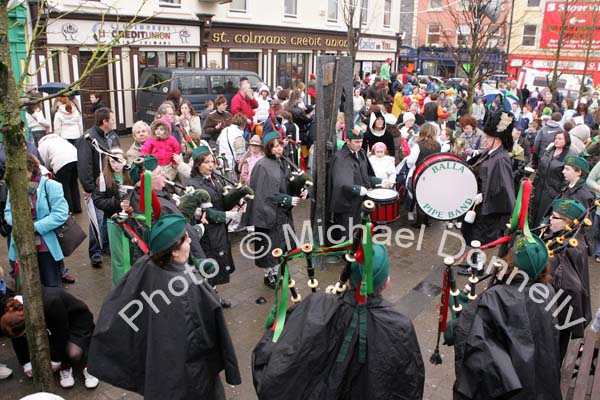Balla Pipe Band in action at St Patrick's Day Parade in Claremorris. Photo:  Michael Donnelly