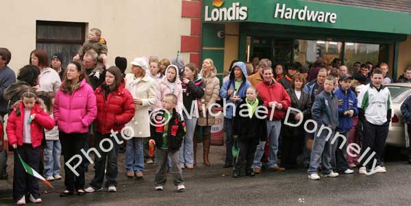 Spectators at St Patrick's Day Parade in Shrule. Photo:  Michael Donnelly