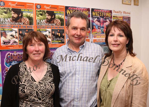 Breege and Leonard Gilbert and  Mary Cawley, Blacksod, pictured at Big Tom in the Castlebar Royal Theatre. Photo: Michael Donnelly.