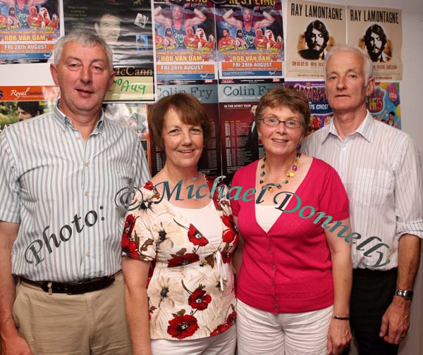 Tom and Anne O'Malley and Christina and Tom Hanahoe Crossmolina, pictured at Big Tom in the Castlebar Royal Theatre. Photo: Michael Donnelly.