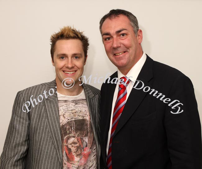 Keith Barry (winner of the coveted Merlin Award for Mentalist of the Year 2009) pictured Donnacha Roche, Venue & Operations Manager, Castlebar Royal Theatre, and Event Centre, prior to Keith  preforming on stage. Photo:  Michael Donnelly