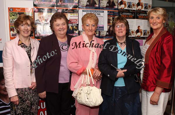 Group of Crossmolina ladies pictured at the Midwest Radios 20th Birthday Celebrations at the TF Royal Theatre, Castlebar, from left: Teresa Moyles, Triona O'Boyle, Nuala Corcoran,  Bridgie Cawley, and Nora Naughton. Photo:  Michael Donnelly