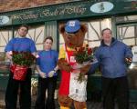 Newsybear and crew getting roses at The Darling Buds of May in Castlebar. Photo Michael Donnelly.