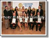 Finalists and Winners from Castlebar  pictured at the Mayo Business Awards presentation night in the Broadhaven Bay Hotel, Belmullet, Front row from left: Kevin MacNeely, Castlebar Tailoring and Embroidery; Sarah Flannelly, Flannelly Media Design; Sinead Kelleher, Gifts Supreme; Damien Keane,  Connaught Wireless and Stanley Jackson, Jackson Engineering. Back row L-R Billy Flynn, John Shaughnessy, Aislinn Keane, Denise McDonnell, Tracey Durkan, Mary Gibbons, Laura Endruikaityte, Nuala Lavelle, and Peter Glynn, AIB and Castlebar Chamber of Commerce. Photo:  Michael Donnelly